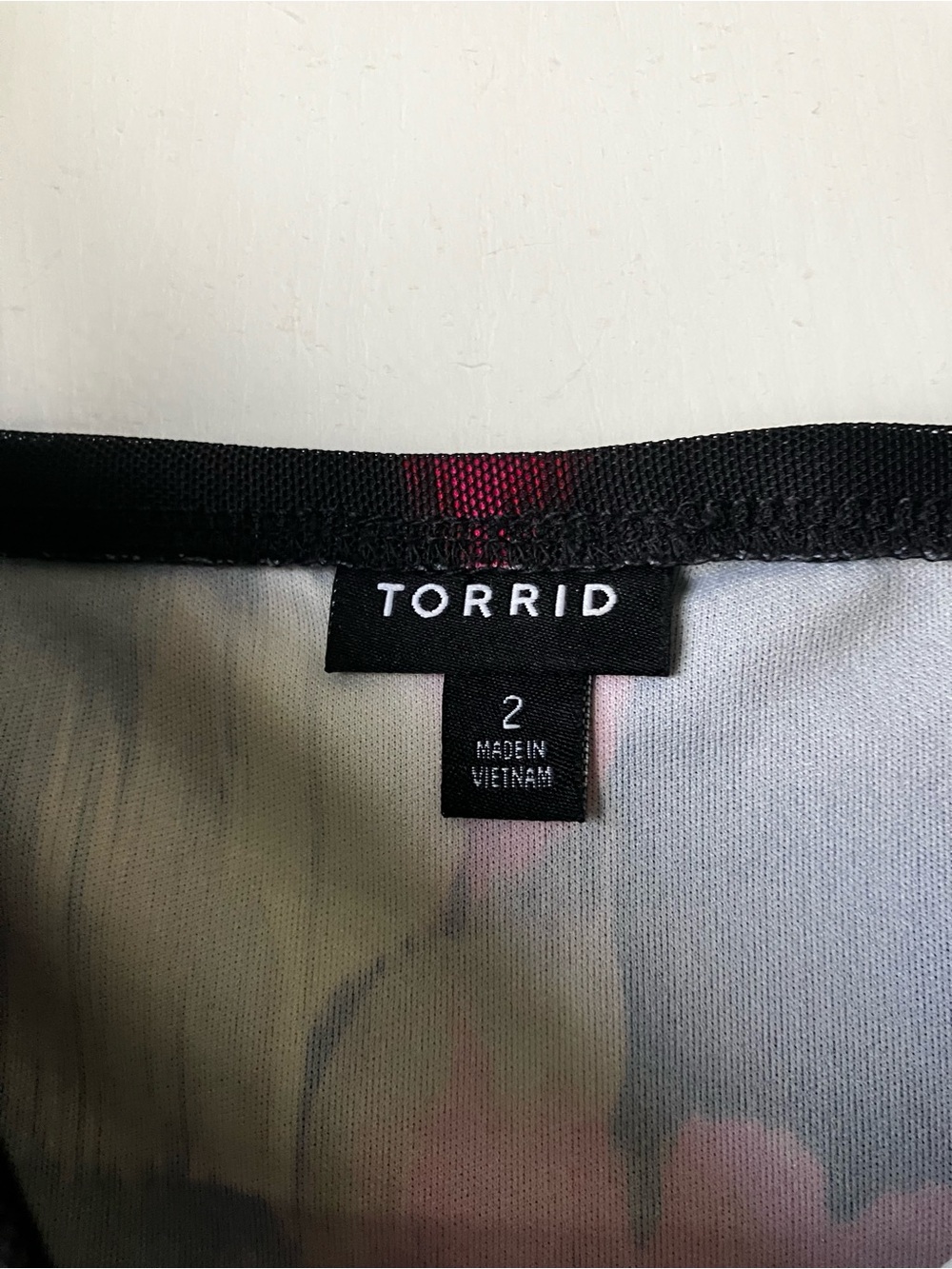Torrid Black Floral Ruched Midi Dress with Pink Accents -Super flattering!!! - Picture 7 of 12